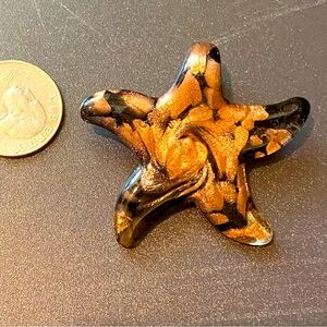 Black and Brown Starfish Glass pendant